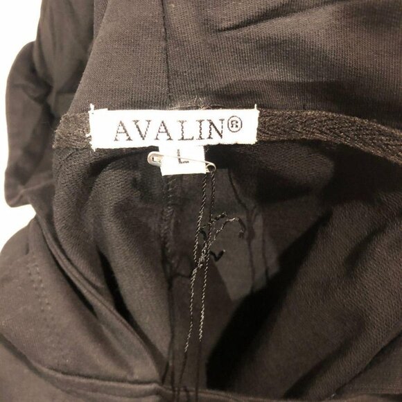 AVA LIN Hooded Short Sleeve Sweater Jacket Black Large - Picture 4 of 4